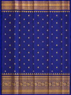 Kanchi Varisaipet Long Border Majesty- Deep Navy Blue