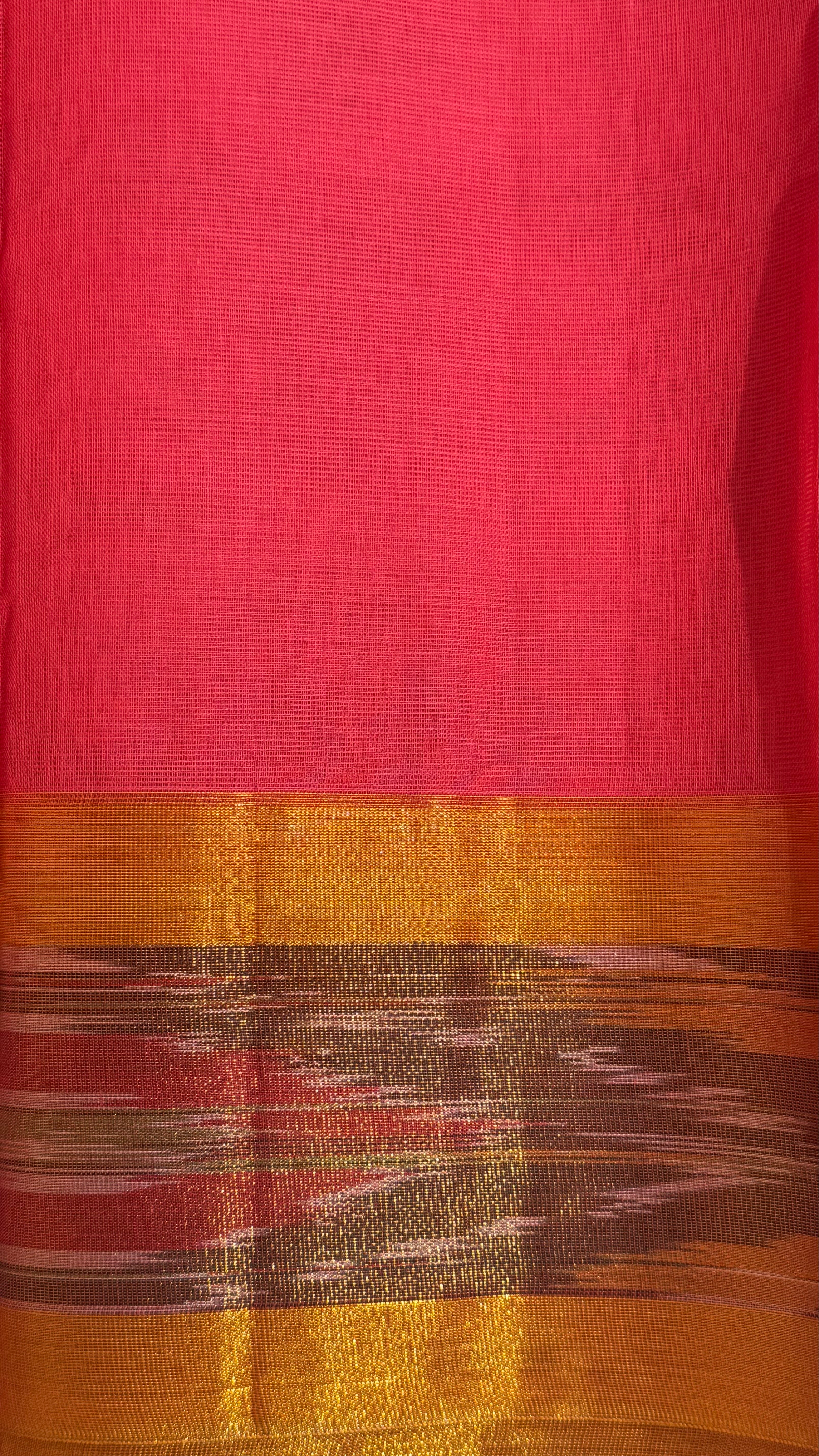 Ikkat Border Cotton Saree