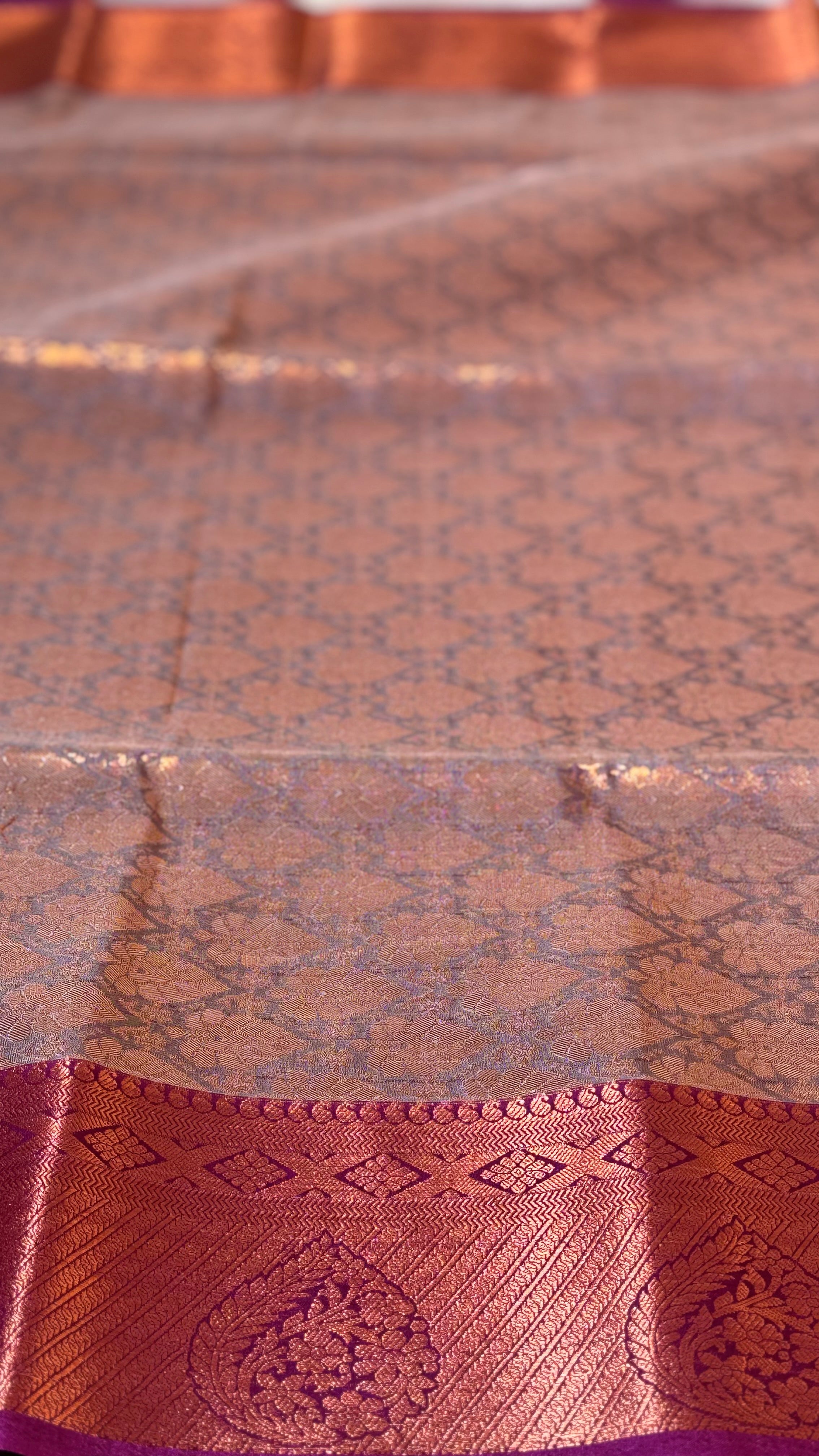 Soft Silk Saree - Rose Gold