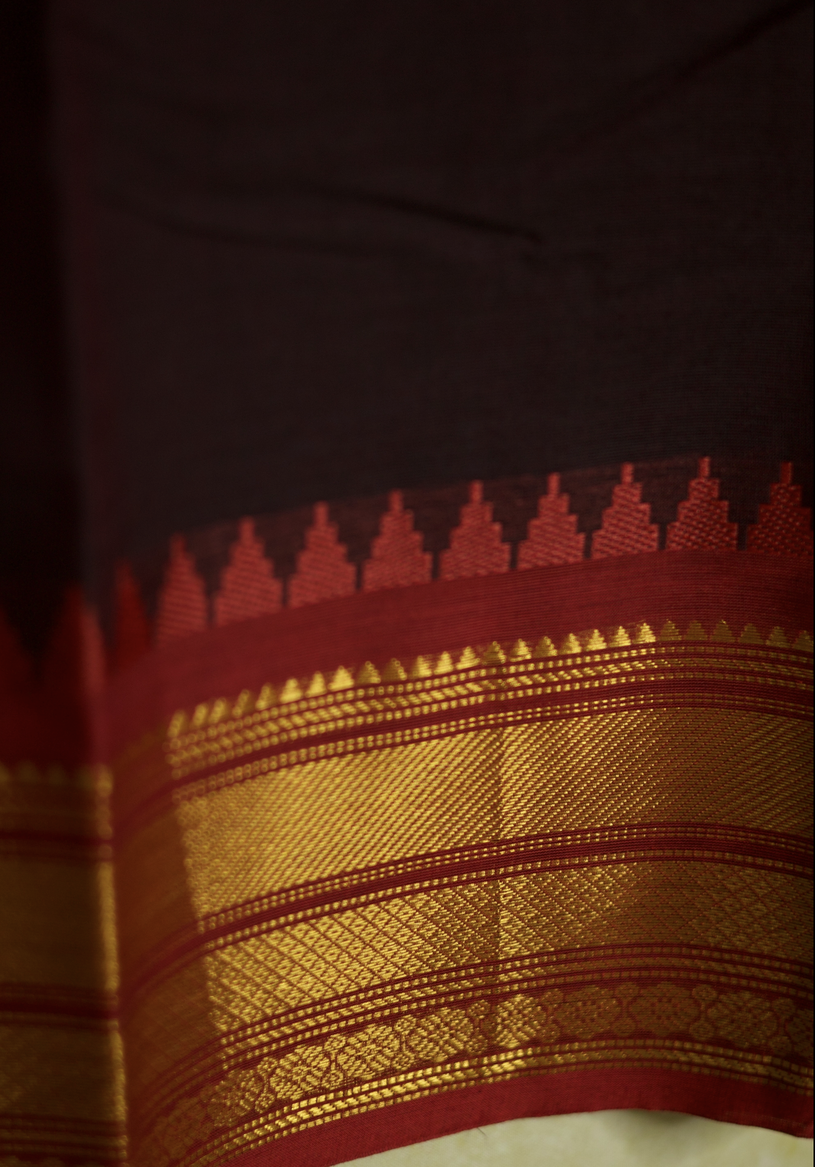 Pure Cotton Saree with Temple Zari Border