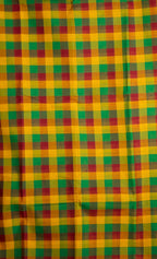 Madras Checks – Red with Green Pure Cotton Saree