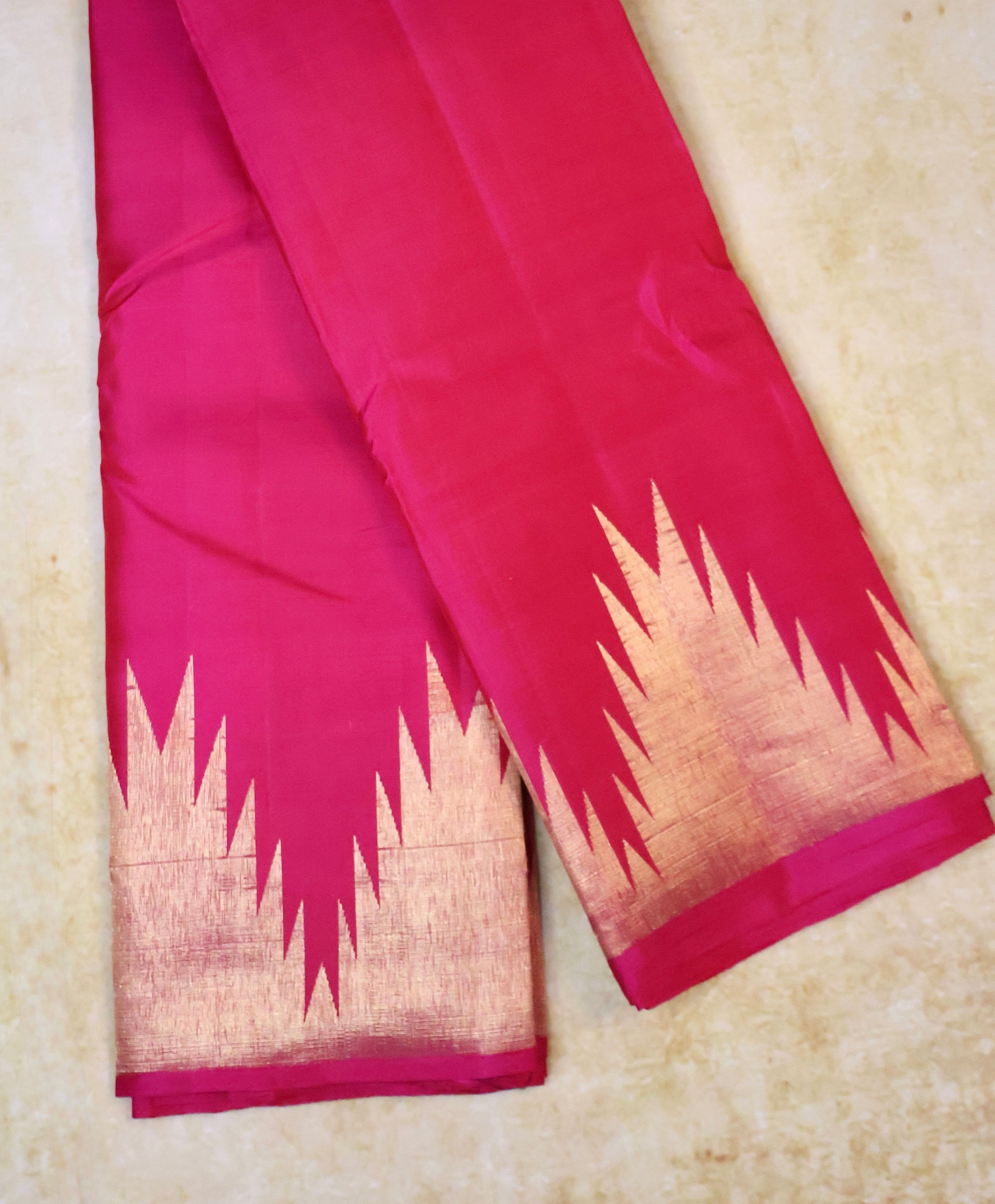 Pure Handloom Kanchipuram Silk Saree | Double Side Thazhapoo Border