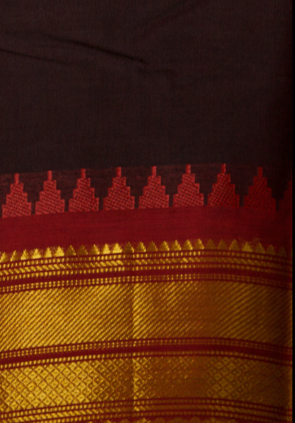 Pure Cotton Saree with Temple Zari Border