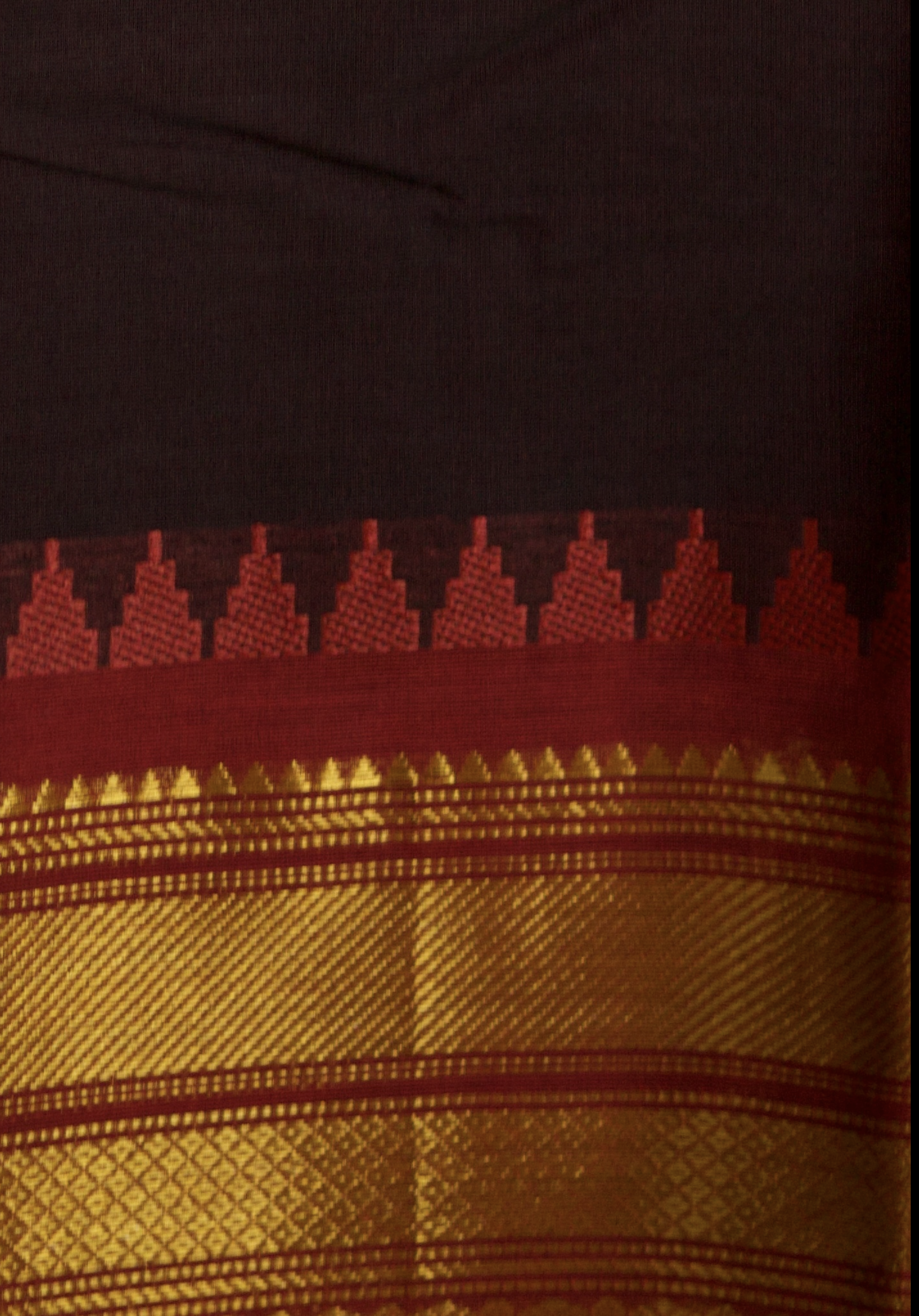 Pure Cotton Saree with Temple Zari Border
