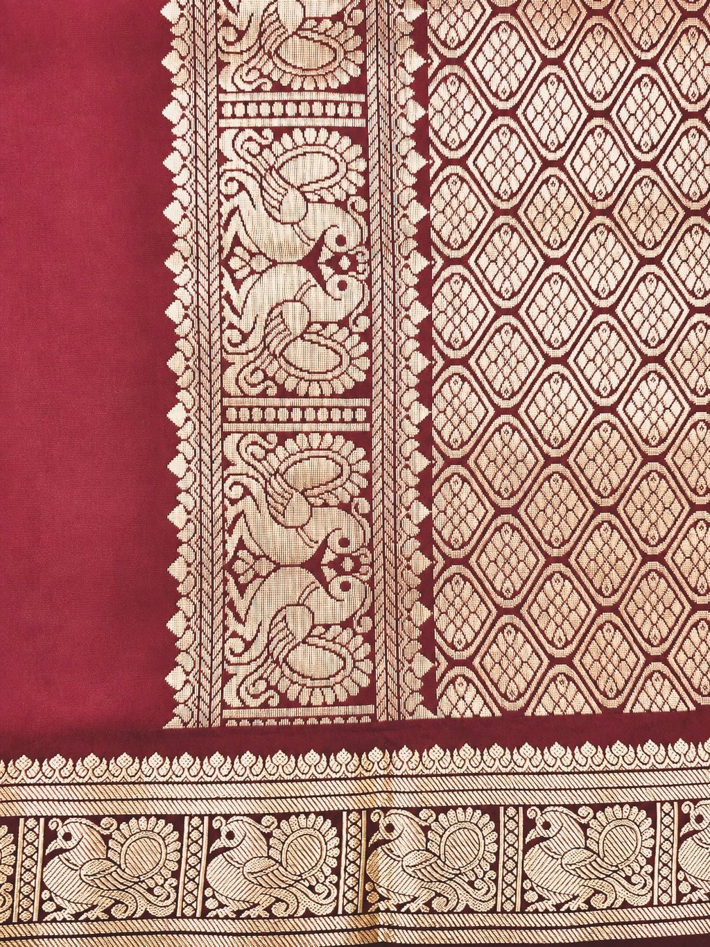 Kanchi Annam Aura – 2 Inch Border- Maroon