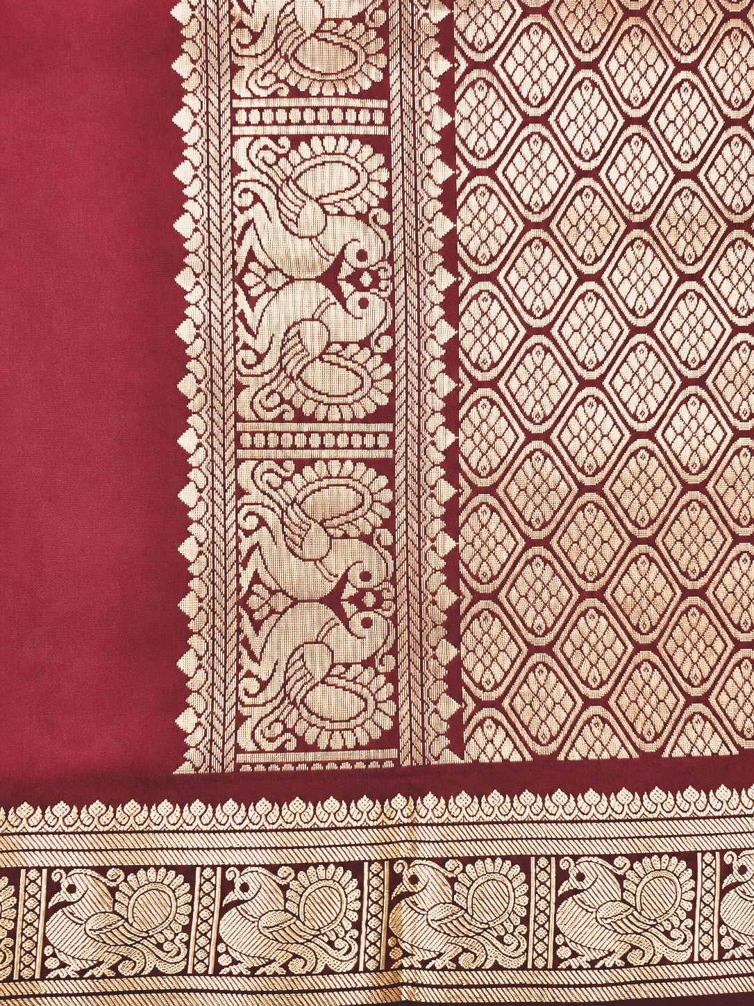 Kanchi Annam Aura – 2 Inch Border- Maroon