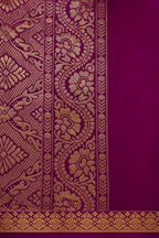 Kanchi Silk-Touch One Inch Border Saree - Magenta