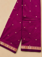 Kanchi Silk-Touch One Inch Border Saree - Magenta