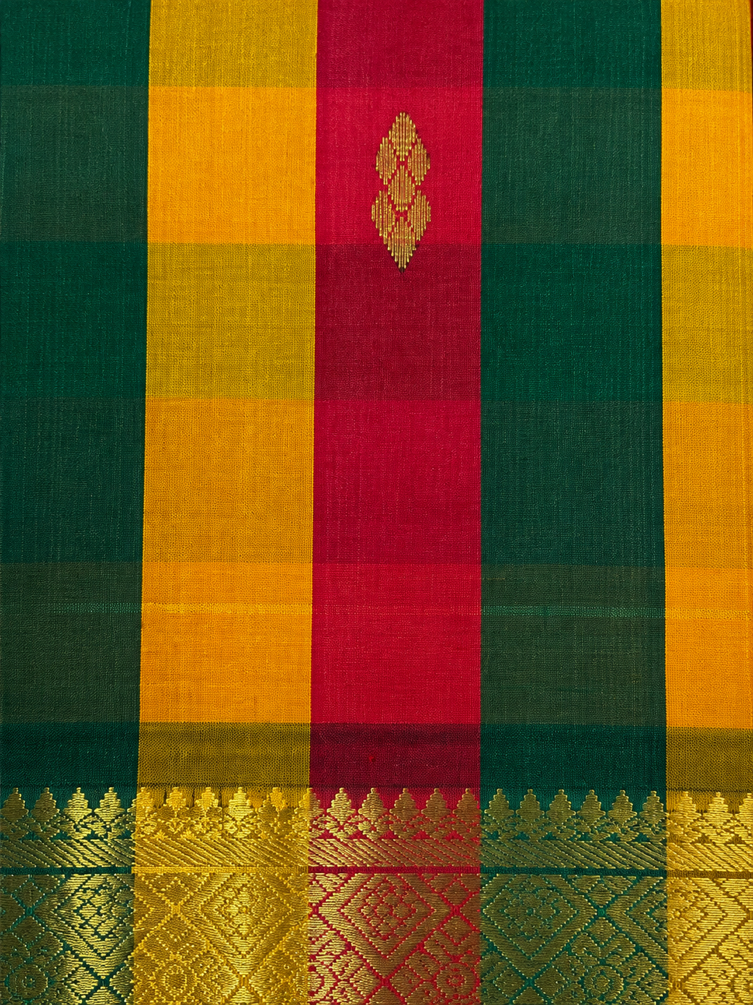 Pure Handloom Thirubhuvanam Silk Saree | பாலும் பழமும் | Green Pallu