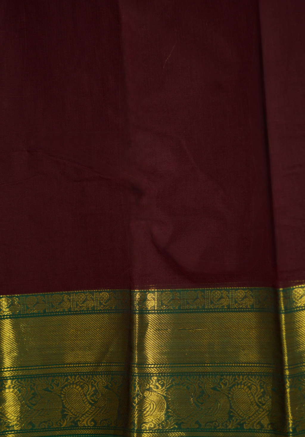 Pure Cotton Saree with Peacock Zari Border