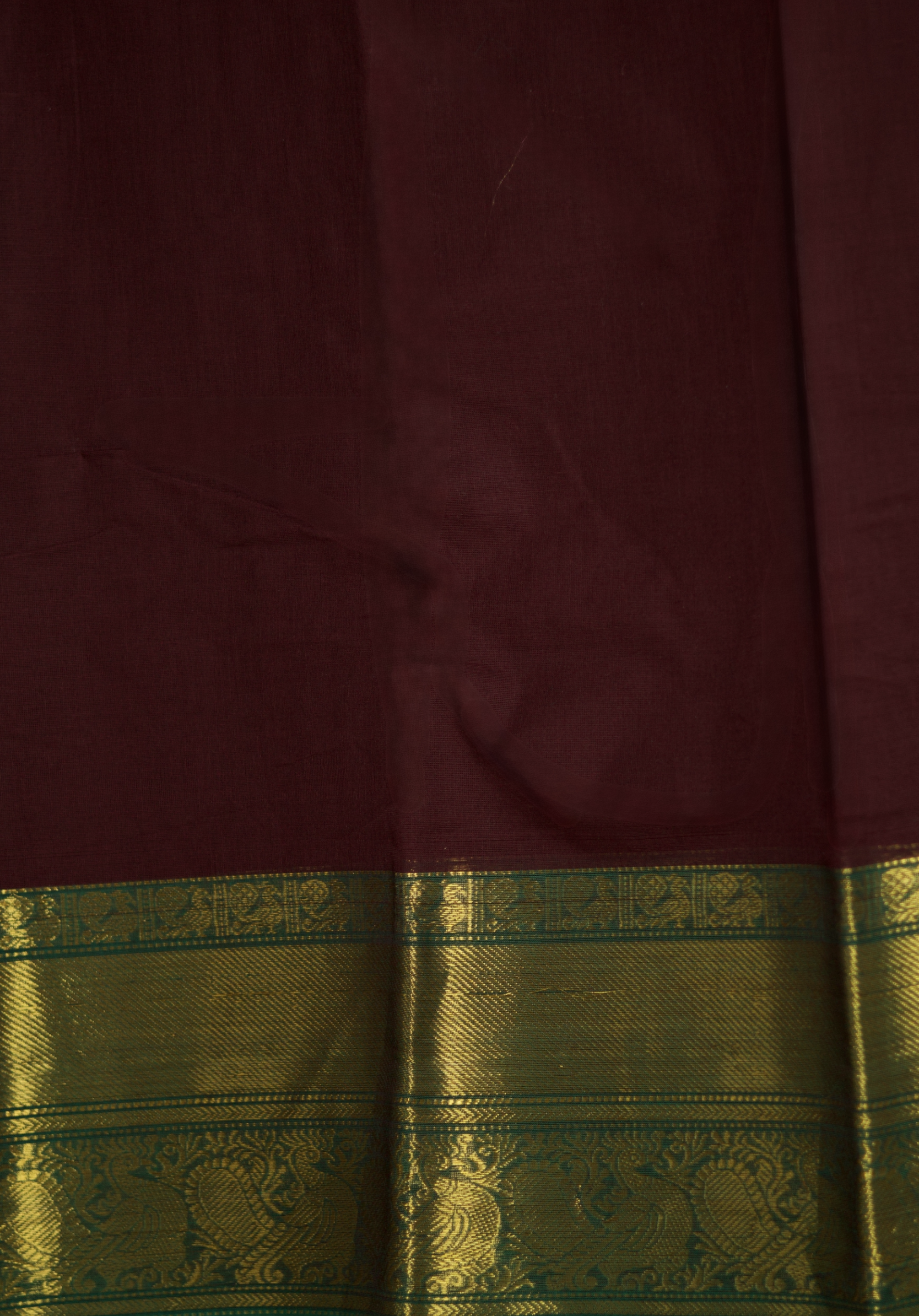 Pure Cotton Saree with Peacock Zari Border