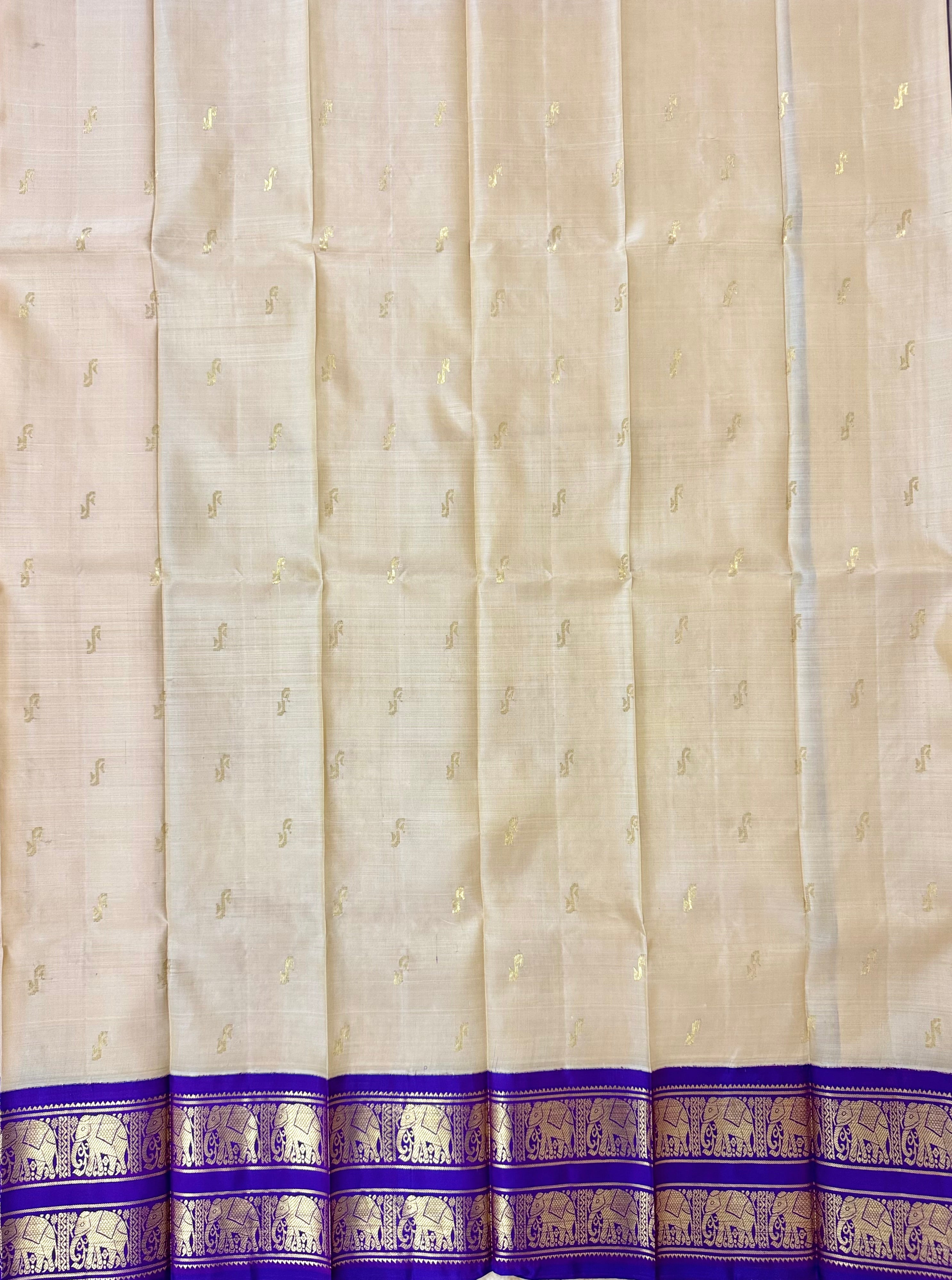 Pure Handloom Thirubhuvanam Silk Saree | Rettaipet Elephant Border | Grand வரிசைபேட் Pallu