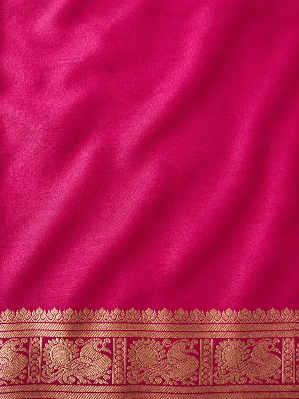 Kanchi Annam Aura – 2 Inch Border- Rani Pink