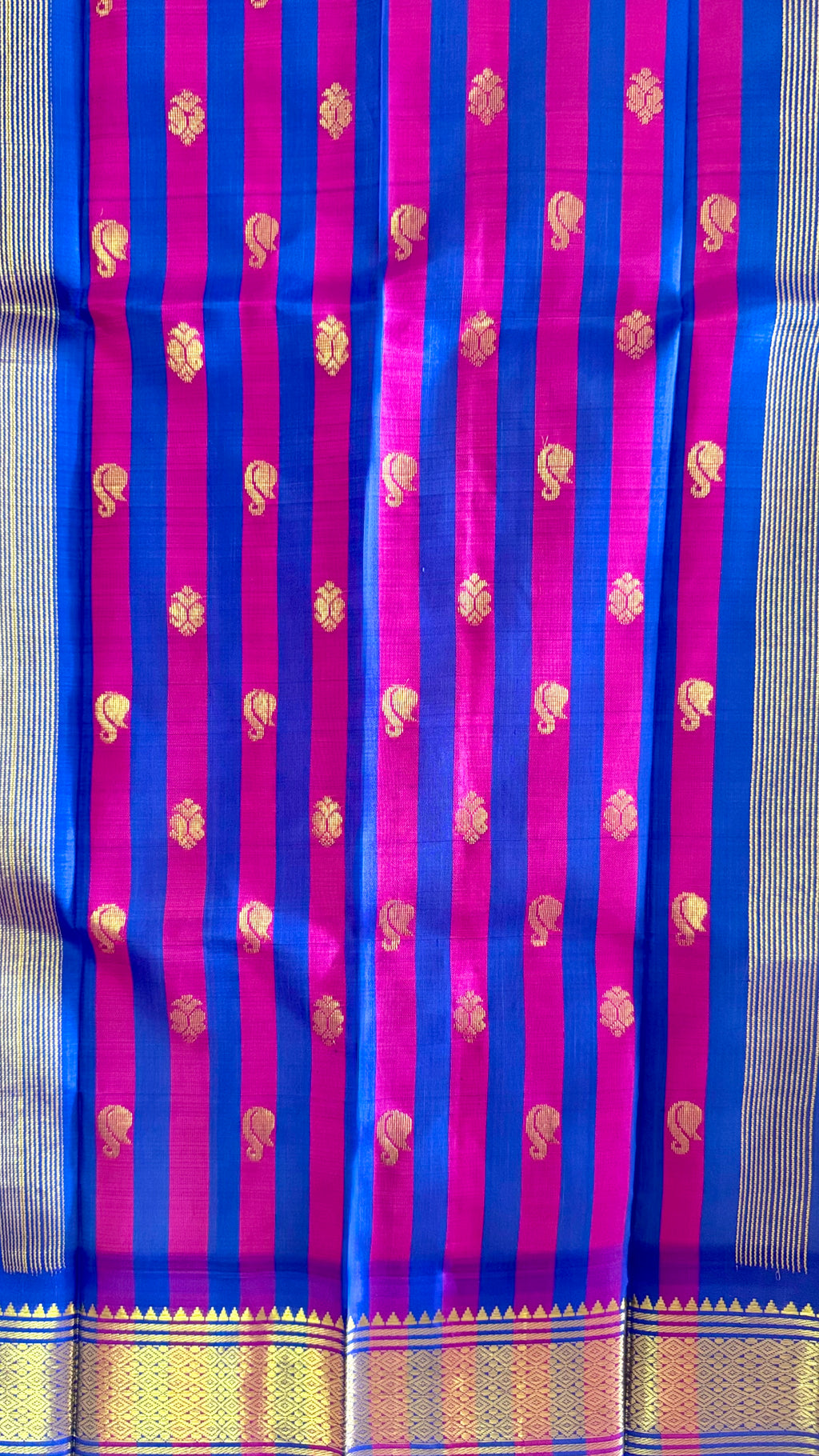 Pure Handloom Thirubhuvanam Silk Saree | Korvai | One Side தாழம்பூ Border