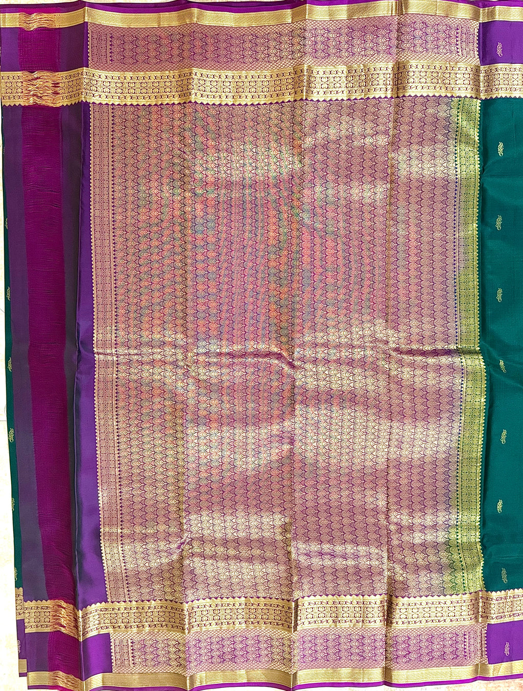 மரகதம் | Pure Handloom Silk Saree | கத்திரிப்பூ Rettaipet Border