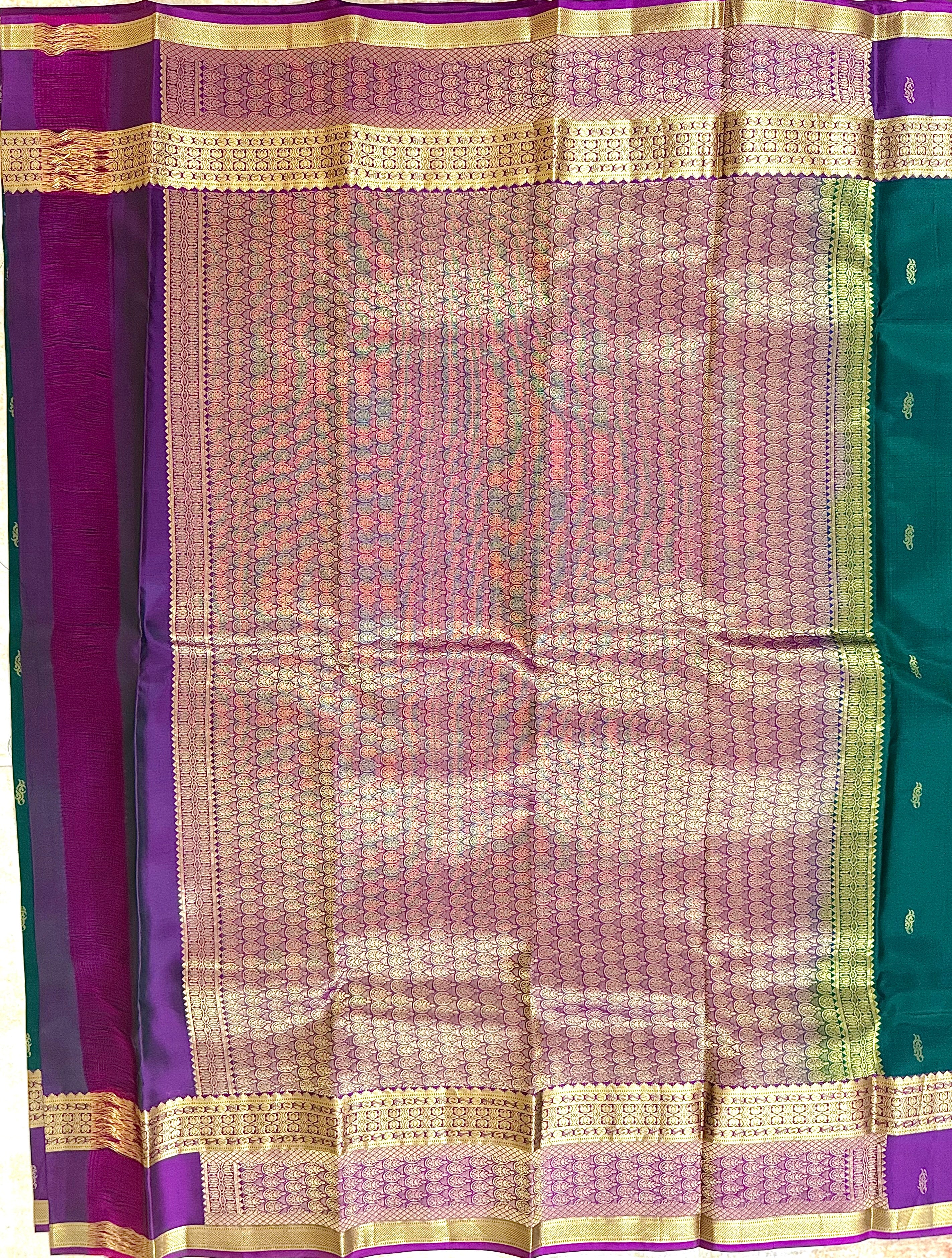 மரகதம் | Pure Handloom Silk Saree | கத்திரிப்பூ Rettaipet Border