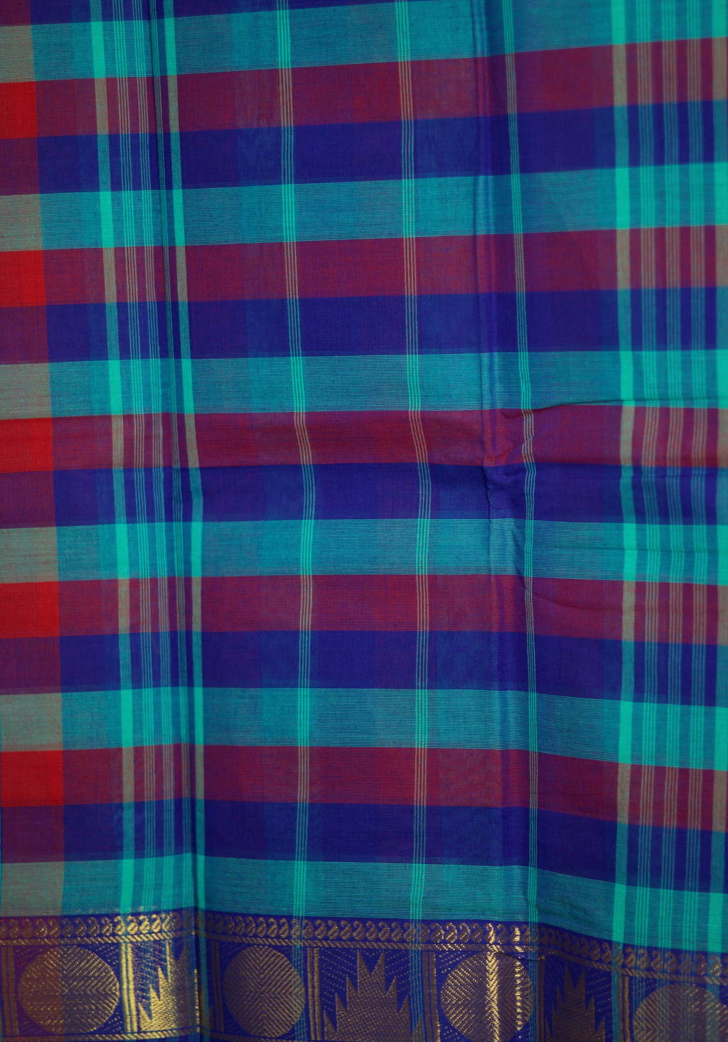 Madras Checks – Blue Pure Cotton Saree