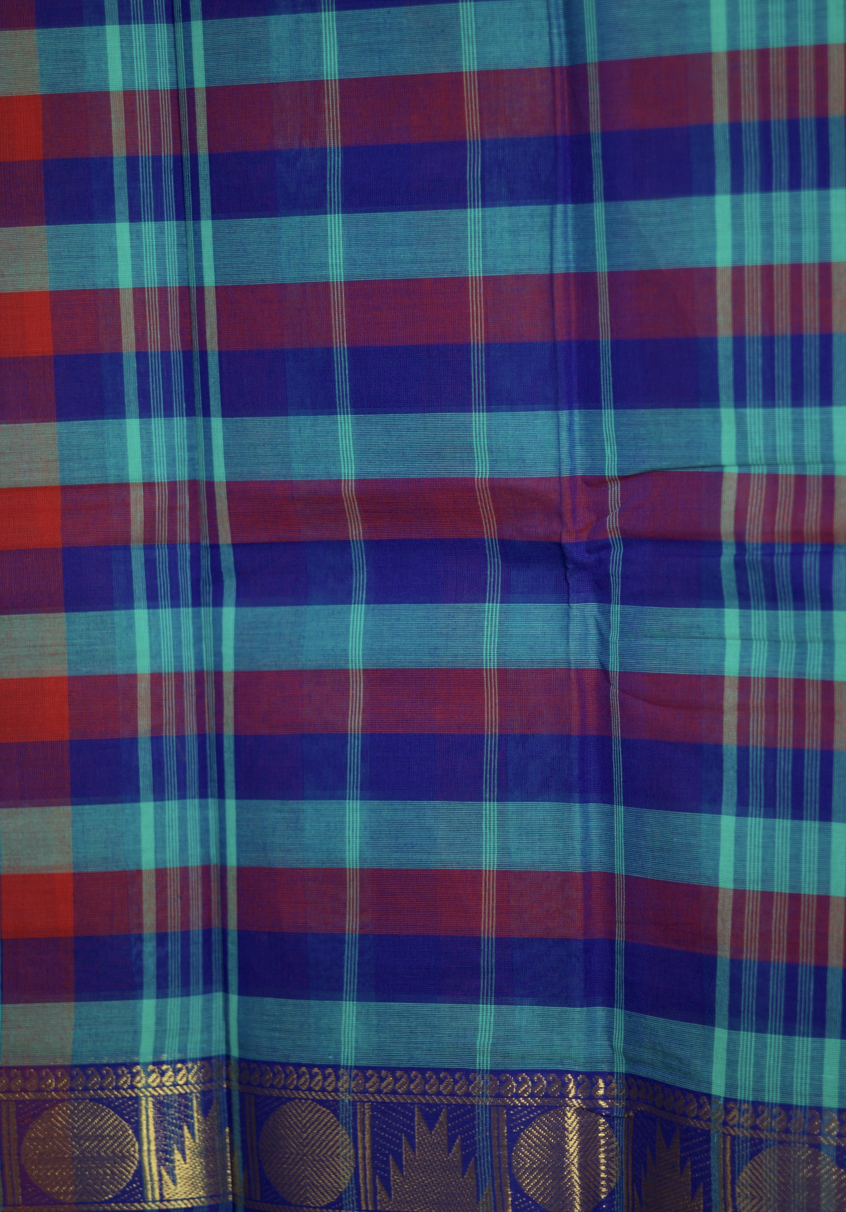 Madras Checks – Blue Pure Cotton Saree