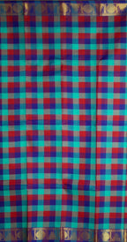 Madras Checks – Blue Pure Cotton Saree