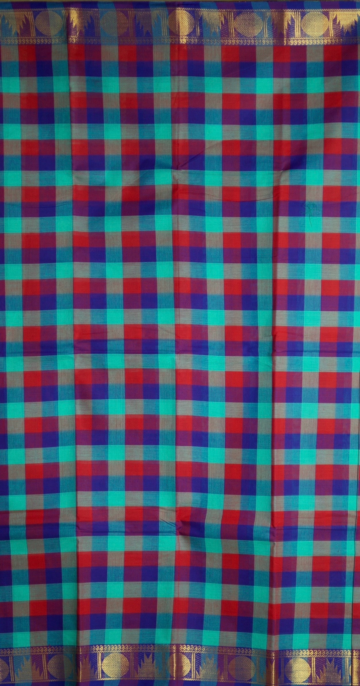 Madras Checks – Blue Pure Cotton Saree