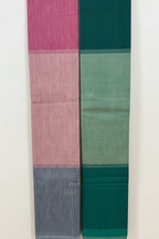 முப்பாகம் | Traditional Handloom Chettinad Cotton Saree | Three-Colour Division