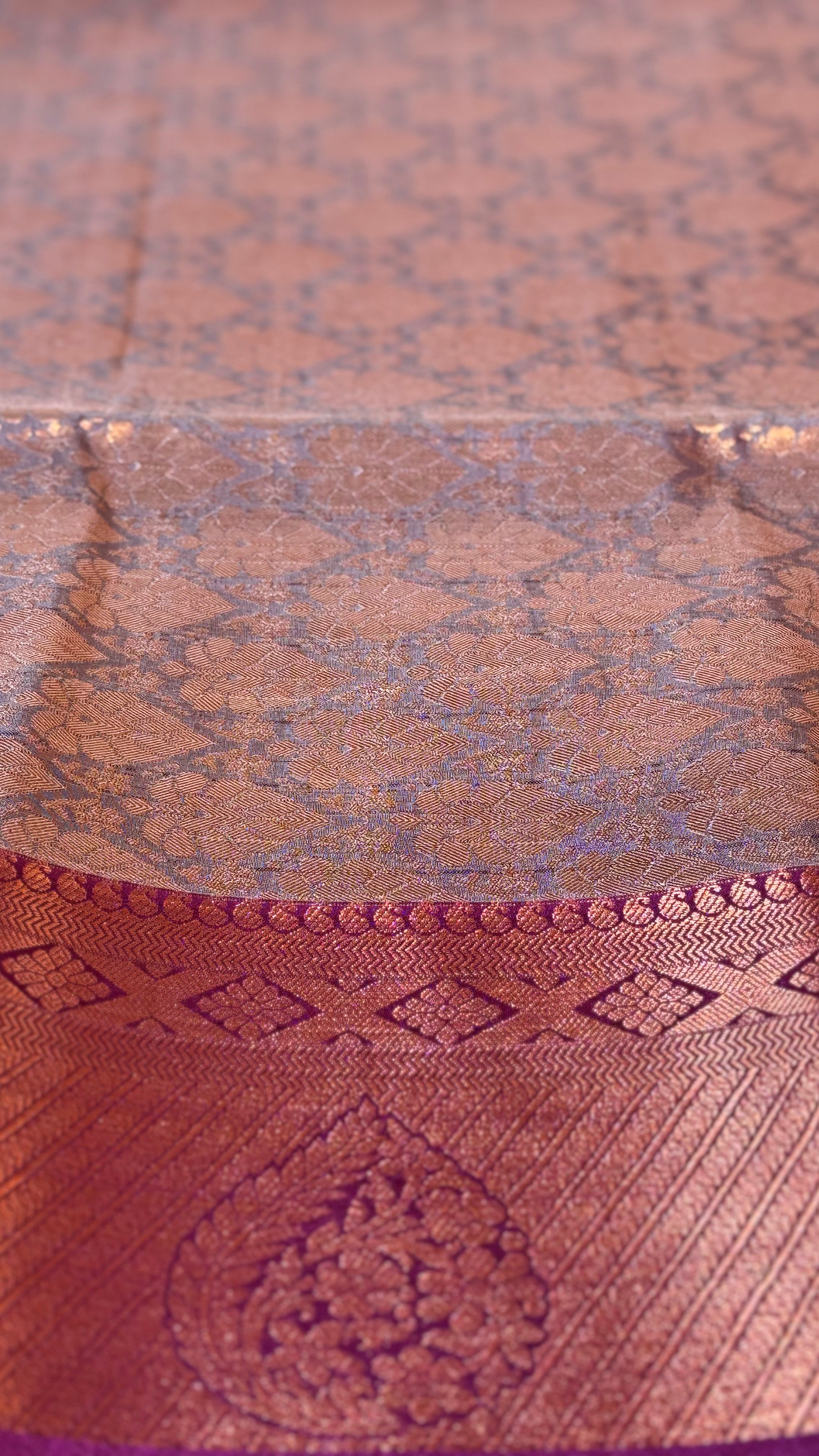 Soft Silk Saree - Rose Gold