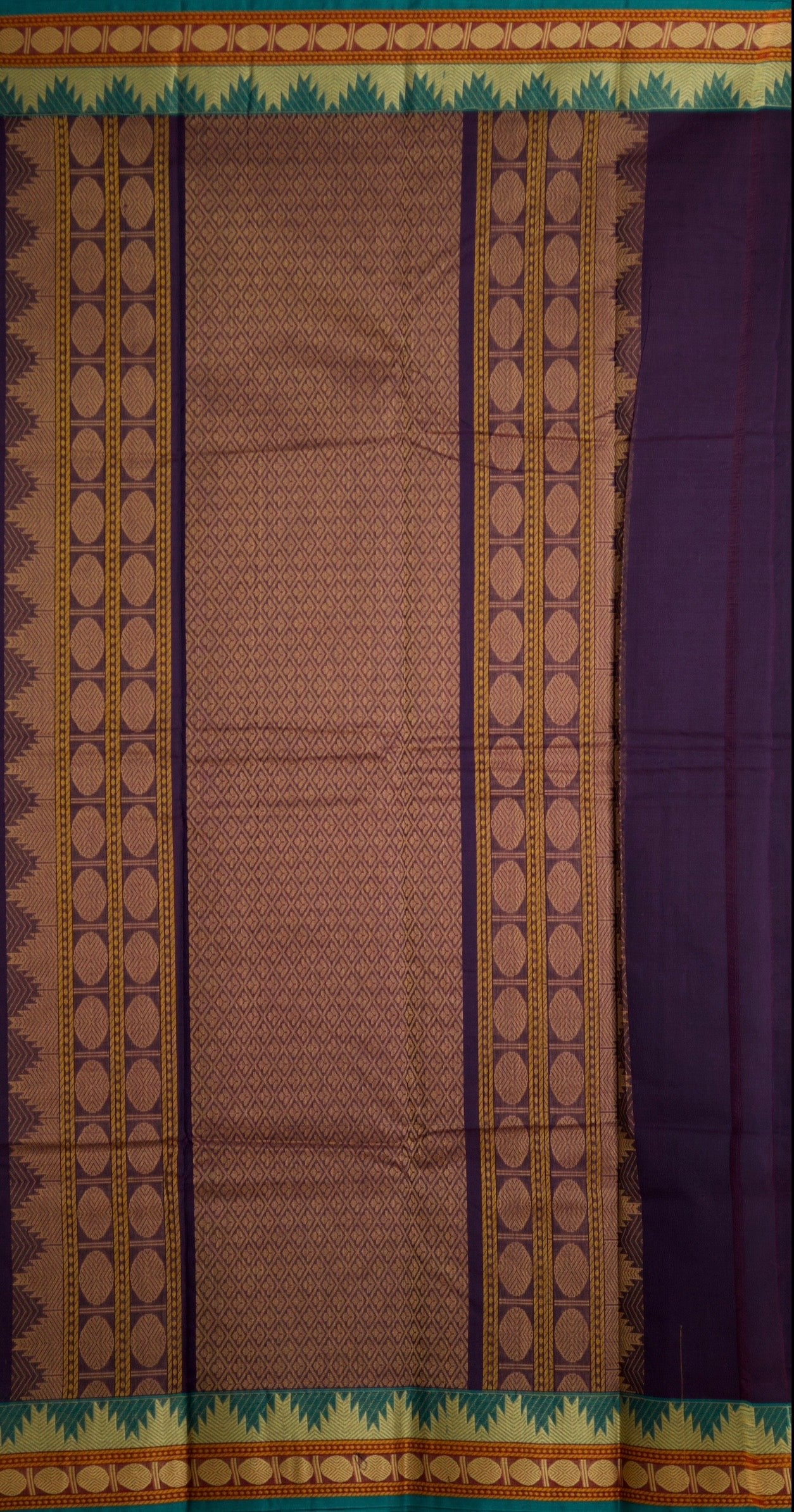 Handloom Chettinad Pure Cotton Saree with Thazhampoo Border