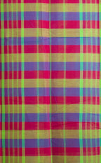 Madras Checks – Purple with Green Pure Cotton Saree