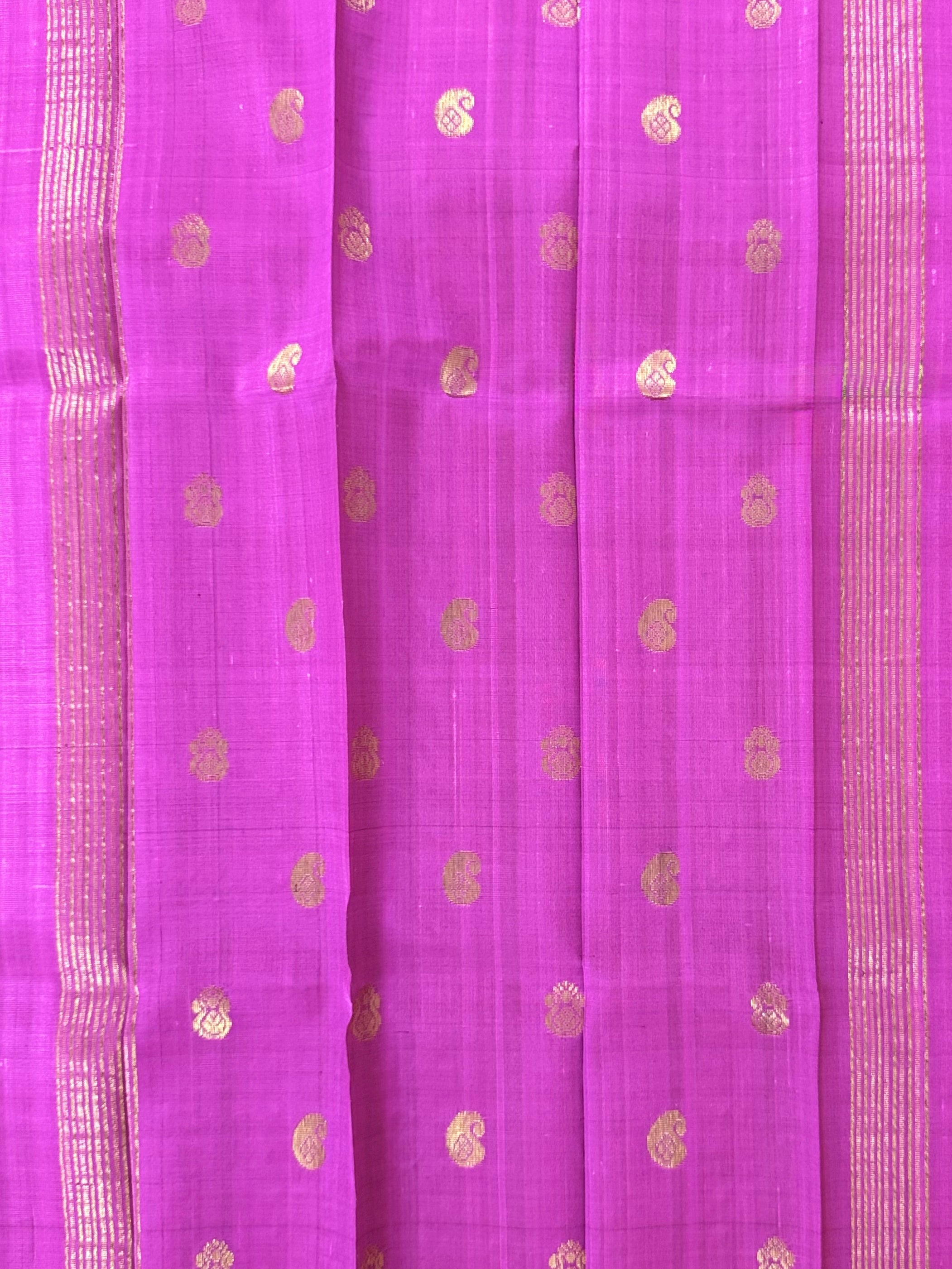 முப்பாகம் | Pure Handloom Thirubhuvanam Silk Saree | Single Side Border