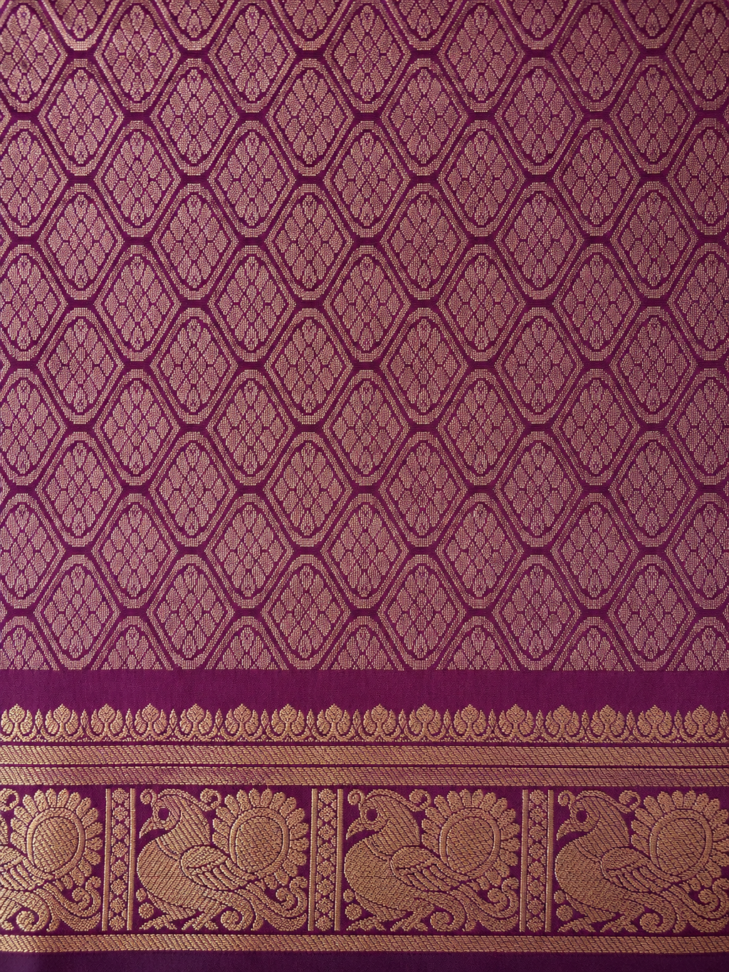 Kanchi Annam Aura – 2 Inch Border- Deep Wine