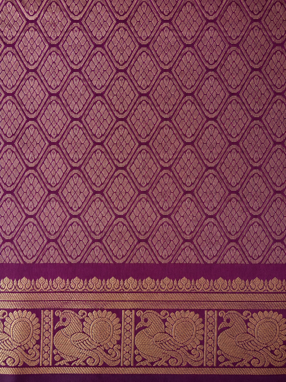 Kanchi Annam Aura – 2 Inch Border- Deep Wine