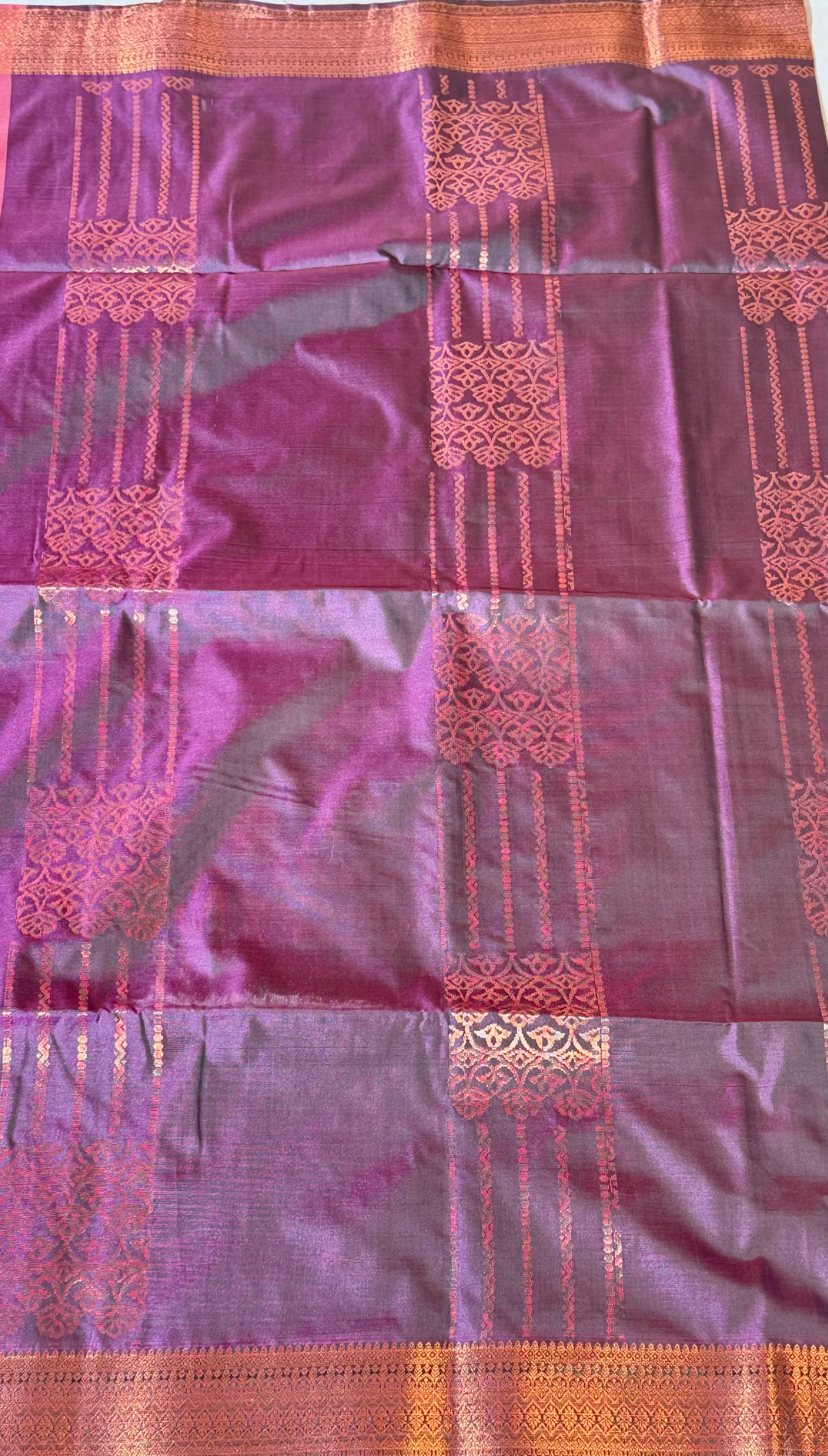 Soft Silk Saree - Plum