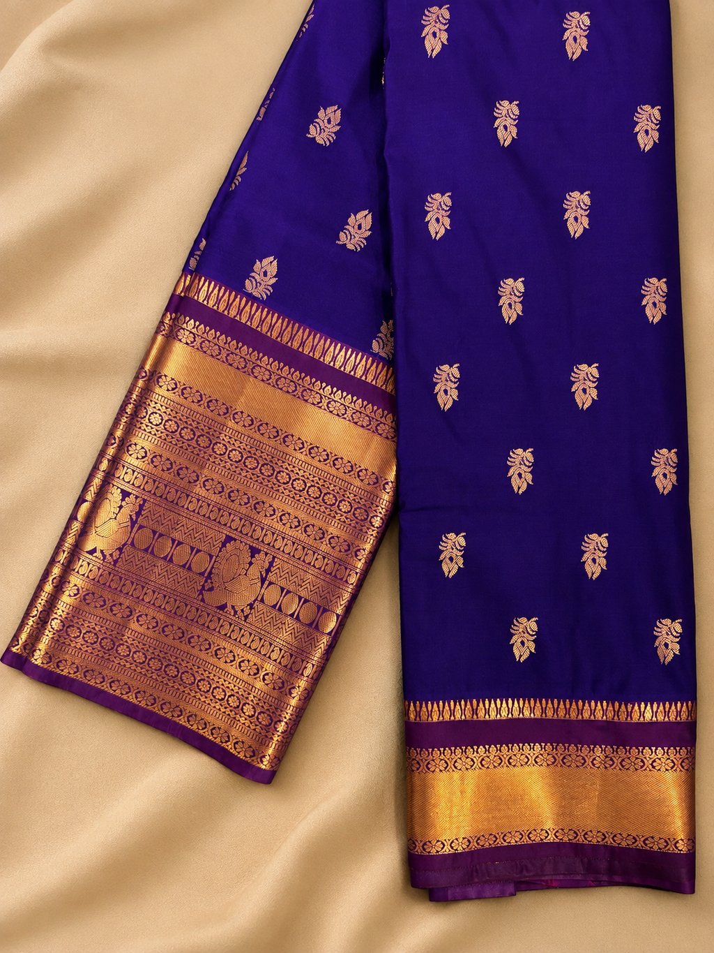 Kanchi Varisaipet Long Border Majesty- Royal Purple