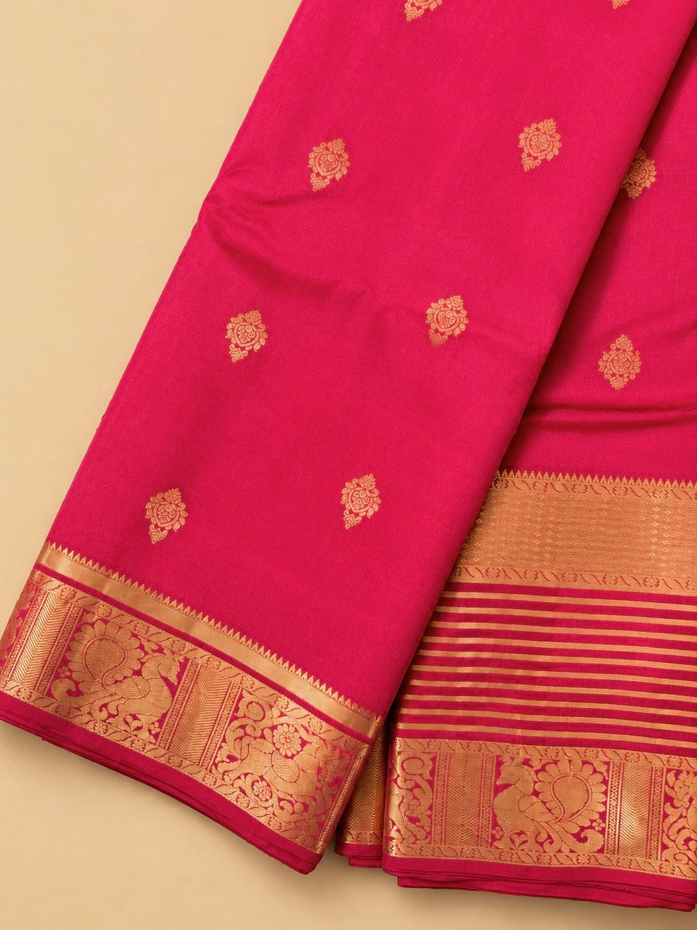 Annam & Ashva Varnam – Pure Silk Saree – Rani Pink