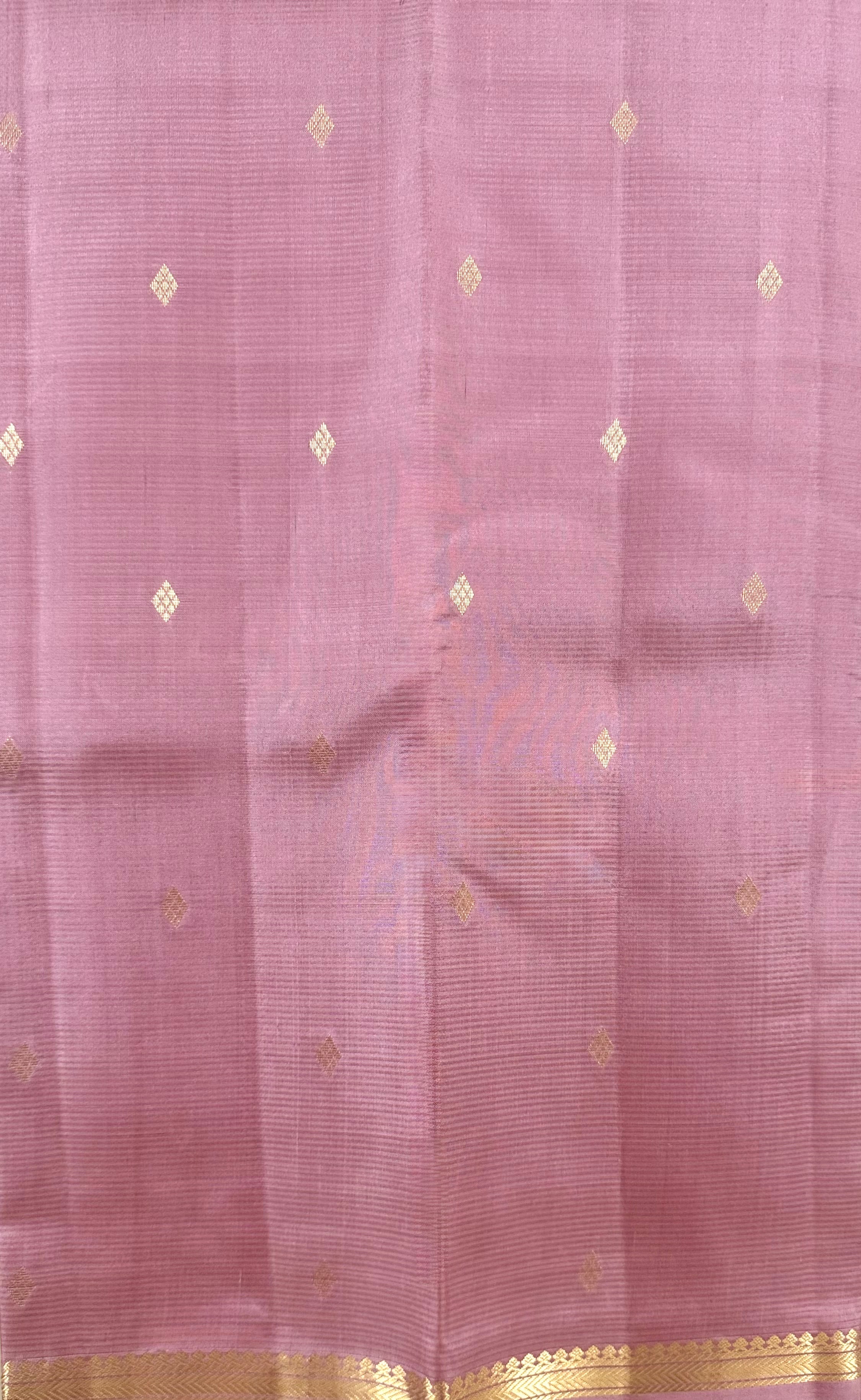 Pure Handloom Arani Silk Saree | Onion Pink | One Inch Border