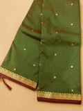 Kanchi Silk-Touch One Inch Border Saree - Manthulir Green