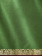 Kanchi Silk-Touch One Inch Border Saree - Manthulir Green