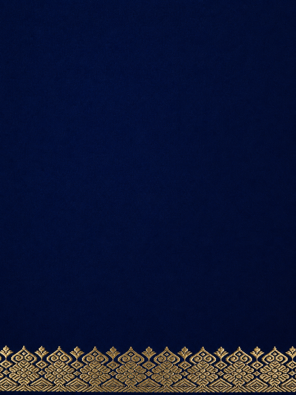 Kanchi Silk-Touch One Inch Border Saree- Deep Navy Blue