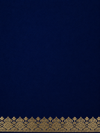 Kanchi Silk-Touch One Inch Border Saree- Deep Navy Blue