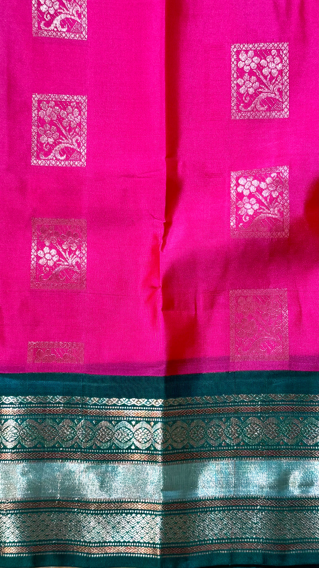 Silk Saree - Varisaipet Korvai Border & Flower Motifs