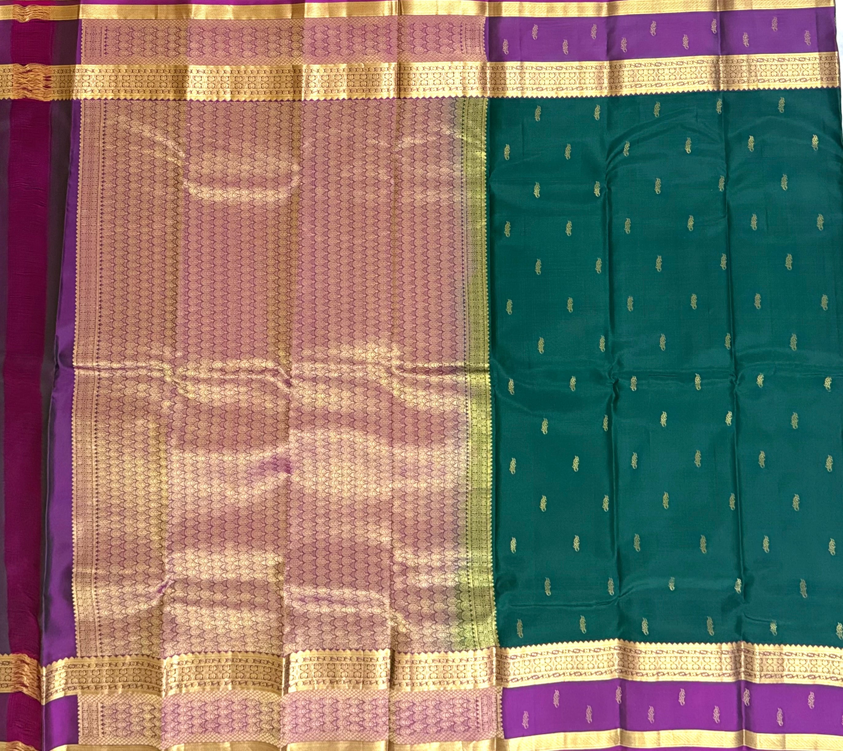 மரகதம் | Pure Handloom Silk Saree | கத்திரிப்பூ Rettaipet Border