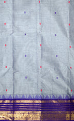 Chettinad Handloom Pure Cotton Saree with Ganga Jamuna Border