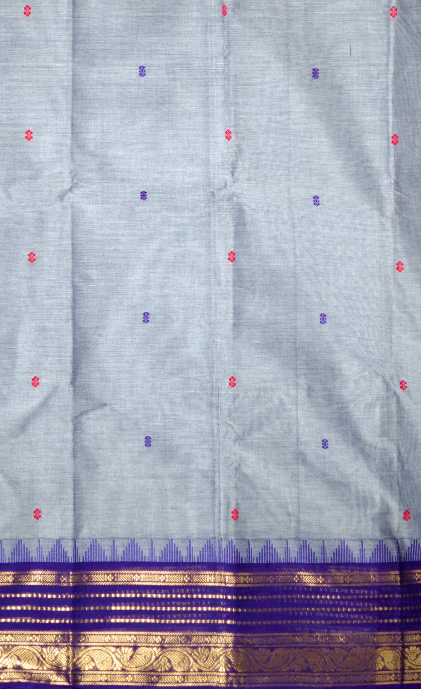 Chettinad Handloom Pure Cotton Saree with Ganga Jamuna Border