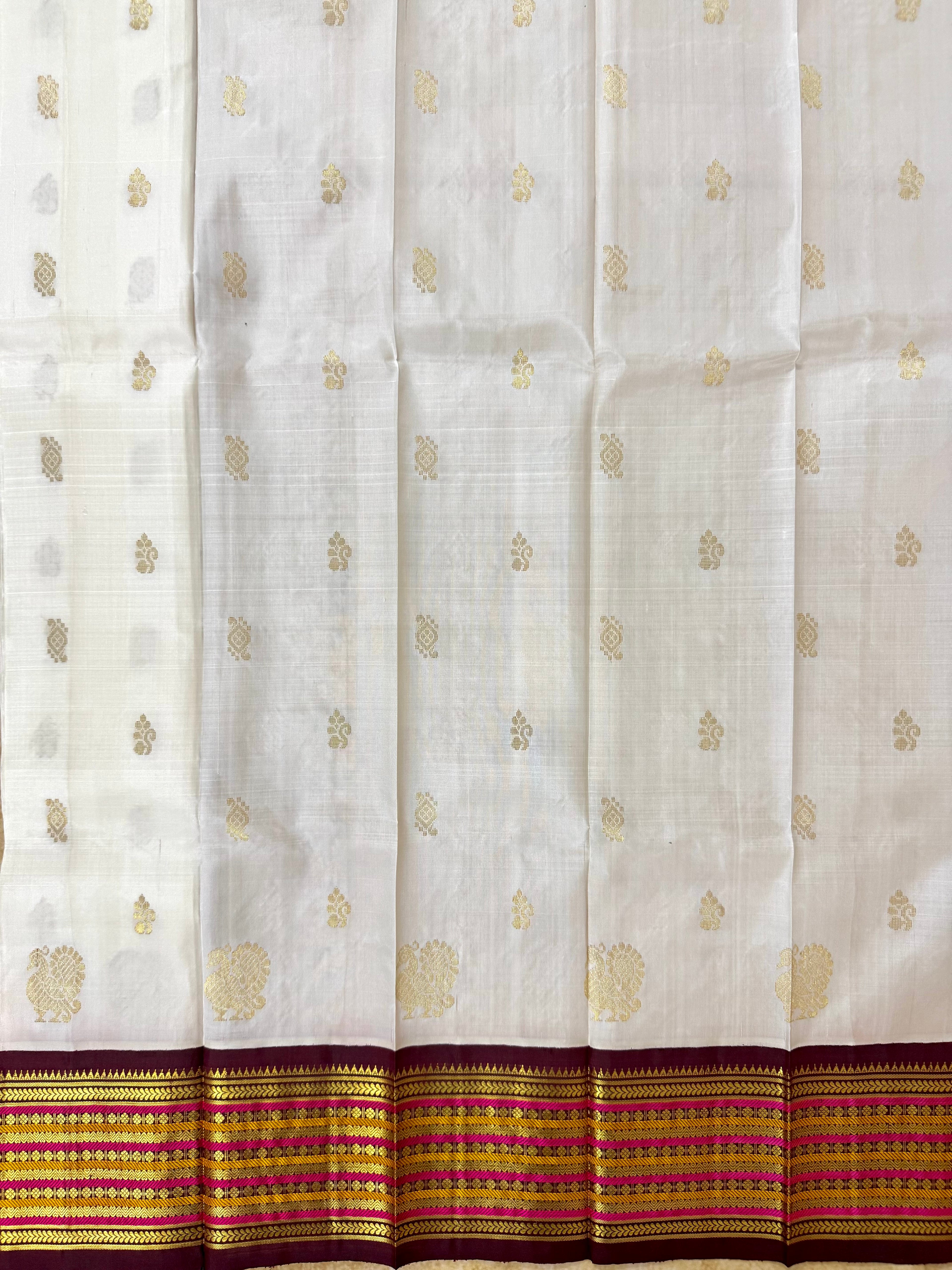Pure Handloom Thirubhuvanam Silk Saree | வரிசைபேட் Border | அன்னம் Motifs | Grand Pallu