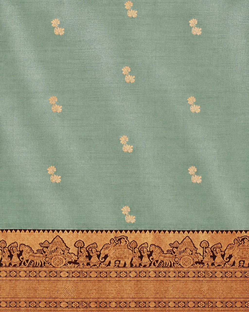 Kalyana Urvalam – Pure Silk Saree – Pallaku Motifs- Mint Green