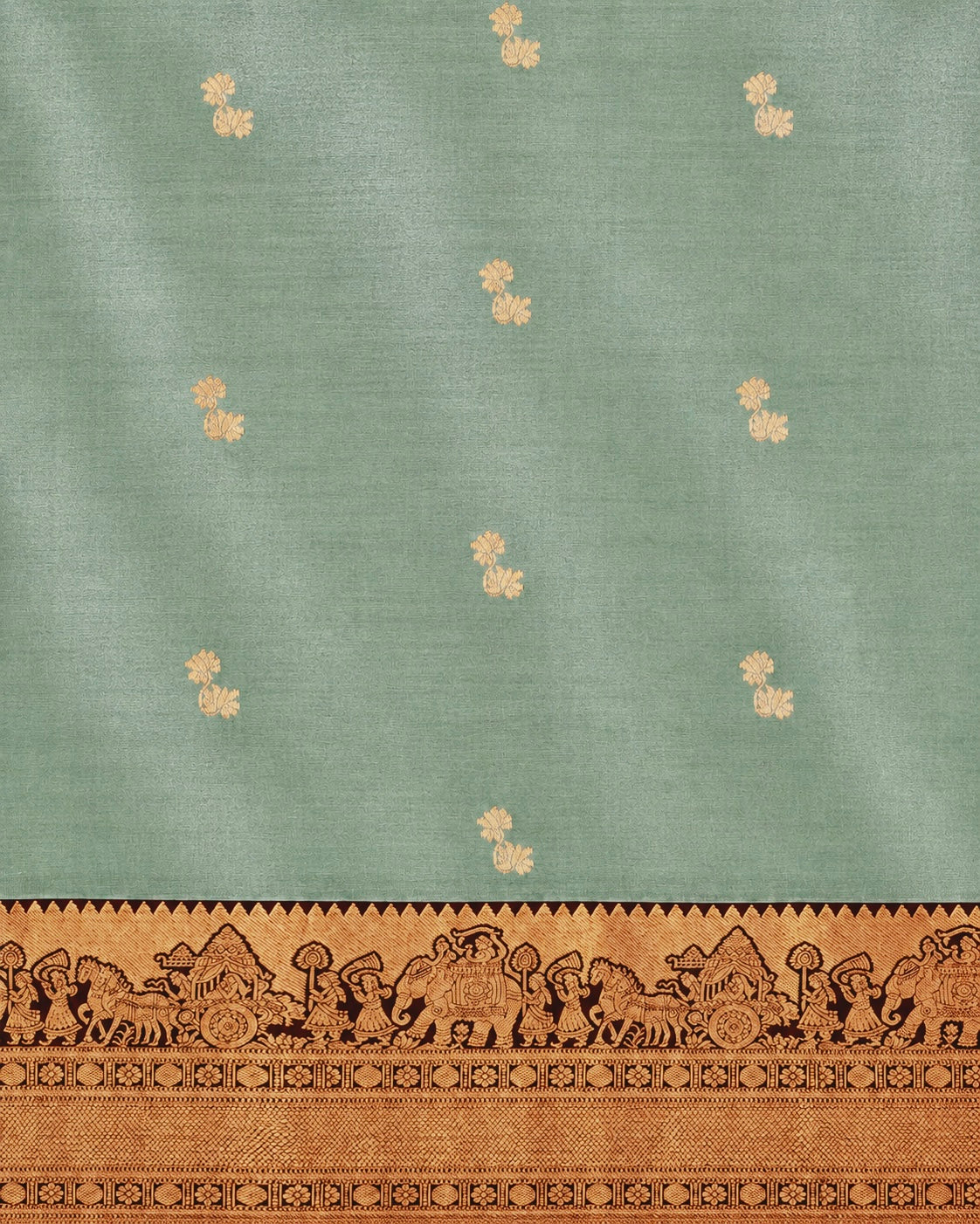 Kalyana Urvalam – Pure Silk Saree – Pallaku Motifs- Mint Green