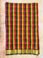 Pure Handloom Thirubhuvanam Silk Saree | பாலும் பழமும் | Green Pallu