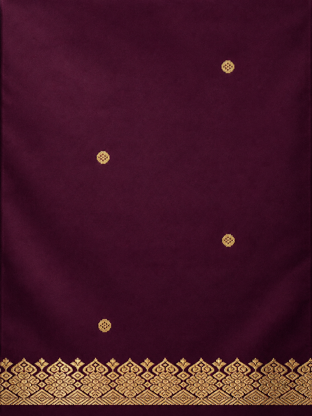 Kanchi Silk-Touch One Inch Border Saree - deep plum