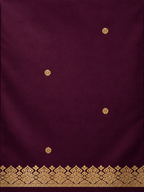 Kanchi Silk-Touch One Inch Border Saree - deep plum