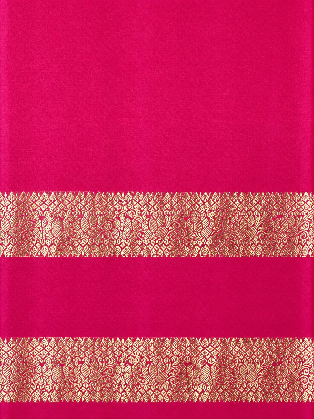Luxury Silk Blend Kanchipuram Pattu | Rettaipet Tomato Red Border | Floral Motifs